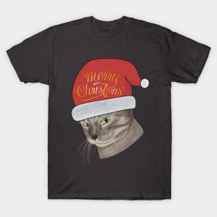 Kitty Santa-Merry Christmas T-Shirt